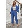 Kadın Uzun Kollu önü Açık Dokuma Ceket Ve Pantolon Ikili Takım