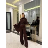 Kadın Uzun Kollu şal Detaylı Bluz Ve Pantolon Kemer Dahil Ikili Takım