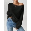 Kadın Uzun Kollu Tek Omuzu Açık Detaylı Triko Bluz
