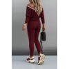 Kadın Uzun Kollu Tek Omuzu Açık Detaylı Viskon Iki Iplik Bluz Ve Pantolon Ikili Takım