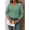 Kadın Uzun Kollu V Yaka Triko Bluz