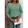 Kadın Uzun Kollu V Yaka Triko Bluz