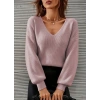 Kadın Uzun Kollu V Yakalı Triko Bluz