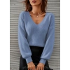 Kadın Uzun Kollu V Yakalı Triko Bluz