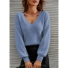 Kadın Uzun Kollu V Yakalı Triko Bluz