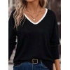 Kadın Uzun Kollu V Yakalı Viskon Iki Iplik Bluz