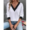 Kadın Uzun Kollu V Yakalı Waffle Bluz