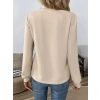 Kadın Uzun Kollu Yakadan Bağlamalı Viskon Iki Iplik Bluz