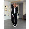 Kadın Uzun Kollu Yakadan Fermuarlı Viskon Iki Iplik Bluz Ve Pantolon Ikili Takım