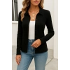 Kadın Uzun Kollu Yakalı önden Düğmeli Triko Ceket