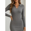 Kadın Uzun Kollu Yakalı Triko Elbise