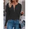 Kadın Uzun Kollu Yakası Açık Fermuarlı Viskon Bluz