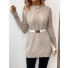 Kadın Uzun Kollu Yarı Balıkçı Yaka Triko Bluz