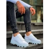 KB-056 Kuback Beyaz Cilt Beyaz Yüksek Taban Günlük Spor Ayakkabı
