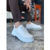 KB-703 Kuback Beyaz Cilt Lastikli Günlük Erkek Ayakkabı