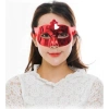 Kırmızı Renk Kostüm Partisi Ekstra Parlak Balo Maskesi 15x10 cm (4940)