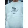 Kışlık Bisiklet Yaka Ön Ve Arka Baskılı SweatShirt - Beyaz