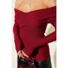 Madonna Çapraz Yaka Bluz Bordo t4331