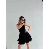 Mini Askılı Elbise - Siyah