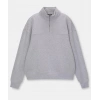 Oversize Yarım Farmuarlı Yakalı Basic SweatShirt - Gri