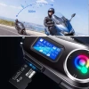 Q58 Motorsikletler İçin Fener Özellikli SD Kart Bölümlü LCD Ekranlı Kablosuz Bluetooth Kulaklıklı – Suya Dayanıklı Kask Kulaklığı (4940)