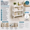 RAFTY GENİŞ 3 KATLI TEKERLEKLİ SEPET ORGANİZER DÜZENLEYİCİ RAF ÜNİTESİ 352X220X480MM (4940)
