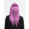 Rose Pembe Renk Düz Kesim Uzun Parti Peruğu Takma Saç (4940)
