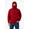Samuray Ninja Çift Kapşonlu ZIP Fermuarlı Kanguru Çepli Tam Fermuarlı Hoodie Swetshirt - Kırmızı
