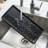 Siyah Silikon Yağdanlık Altlığı – Kaydırmaz Mutfak Organizer 23x10 cm (4940)