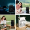 Taşınabilir 3 Farklı Mod Ayarlı 7 Farklı Led Işıklı Sulu Soğutmalı Taşınabilir Masaüstü USB Fan Vantilatör (4940)