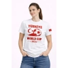 Türkiye World Cup 2026 Baskılı Tişört Futbol Temalı Forma T-Shirt - Beyaz