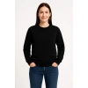 Üç İplik Düz Bisiklet Yaka SweatShirt  - Siyah