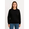 Üç İplik Düz Bisiklet Yaka SweatShirt  - Siyah