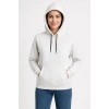 Üç İplik Kapüşonlu Kanguru Çepli SweatShirt Hoodie - Beyaz