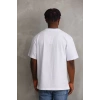 Unisex Baskılı Oversize T-Shirt - Beyaz