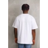 Unisex Baskılı Oversize T-Shirt - Beyaz