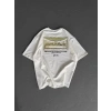 Unisex Baskılı Oversize T-Shirt - Beyaz