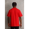Unisex Baskılı Oversize T-Shirt - Kırmızı
