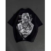 Unisex Baskılı Oversize T-Shirt - Siyah