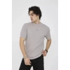 Unisex Bisiklet Yaka Slim Fit T-Shirt- Boyalı Gri