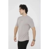 Unisex Bisiklet Yaka Slim Fit T-Shirt- Boyalı Gri