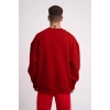 Unisex Biskilet Yaka Üç İplik SweatShirt - Kırmızı