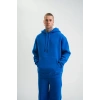 Unisex Double Oversize Kapşonlu Basic SweatShirt - Mavi