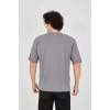 Unisex Jakar Kumaş Rahat Kol T-Shirt - Gri