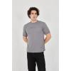 Unisex Jakar Kumaş Slim Fit T-Shirt - Boyalı Gri