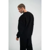 Uzun Kol Bisiklet Yaka Basic SweatShirt - Siyah
