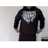 Uzun Kol Kapşonlu Baskılı SweatShirt - Siyah