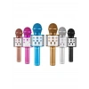 WİRELESS MİKROFON KARAOKE - HOPARLÖR USB ŞARJLI USB - TF - AUX RENKLİ KROM KAPLAMA PİL:800mAh - DC 5V BLS-25 (4940)