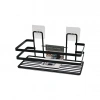 YAPIŞKANLI ASKILI ÇOK AMAÇLI SİYAH KARE BANYO RAF (4940)