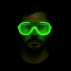 Yeşil LED Işıklı Parti Gözlüğü – Neon Glow Şerit Gözlük 3 Modlu (4940)